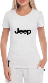 Футболка жіноча Globuspioner класична Jeep Big Logo біла принт спереду