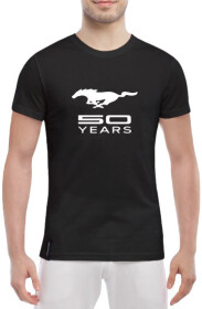 Футболка чоловіча Globuspioner класична Ford Mustang 50 Years чорна принт спереду