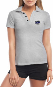 Футболка жіноча Globuspioner поло Subaru Impreza WRX Graffiti сіра принт спереду