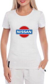 Футболка женская Globuspioner классическая Nissan OLd Logo белая принт спереди