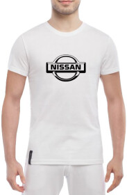 Футболка мужская Globuspioner классическая Nissan Bid Logo Art белый спереди