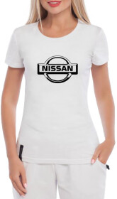 Футболка женская Globuspioner классическая Nissan Bid Logo Art белая принт спереди