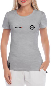 Футболка жіноча Globuspioner класична Nissan Nismo Mini сіра принт спереду