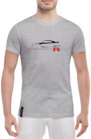 Футболка мужская Globuspioner классическая Nissan GTR Art Line серый спереди