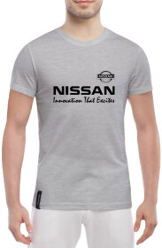Футболка мужская Globuspioner классическая Nissan Innovation That Excites серый спереди