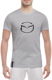 Футболка мужская Globuspioner классическая Mazda Big Logo Silver серый спереди
