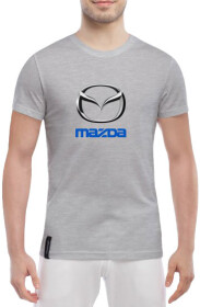 Футболка мужская Globuspioner классическая Mazda Big Sign Blue серый спереди
