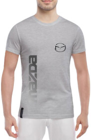 Футболка мужская Globuspioner классическая Mazda Big Sign Vertical Silver серый спереди