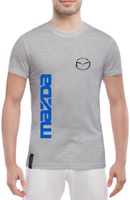 Футболка мужская Globuspioner классическая Mazda Big Sign Vertical Blue серый спереди