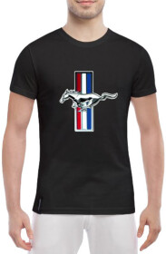 Футболка чоловіча Globuspioner класична Ford Mustang Tricolor чорна принт спереду