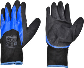 Перчатки рабочие Sigma трикотажные с двойным нитриловым покрытием черные