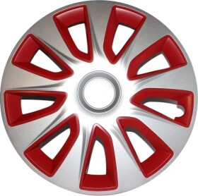 Комплект колпаков на колеса Elegant Stratos цвет серебристый + красный