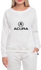 Свитшот женский Globuspioner Acura Big Logo принт спереди спущенный рукав белый