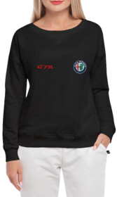 Свитшот женский Globuspioner Alfa Romeo GTA принт спереди спущенный рукав чёрный