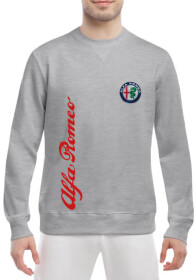 Свитшот мужской Globuspioner Alfa Romeo Vertical Logo спереди класический рукав серый