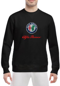 Свитшот мужской Globuspioner Alfa Romeo Big Logo спереди класический рукав чёрный