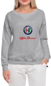 Свитшот женский Globuspioner Alfa Romeo Big Logo принт спереди спущенный рукав серый