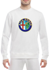 Свитшот мужской Globuspioner Alfa Romeo Classic спереди класический рукав белый