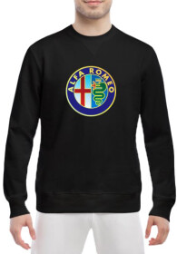 Свитшот мужской Globuspioner Alfa Romeo Classic спереди класический рукав чёрный