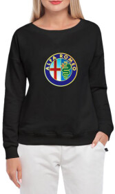 Свитшот женский Globuspioner Alfa Romeo Classic принт спереди спущенный рукав чёрный