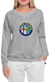 Свитшот женский Globuspioner Alfa Romeo Classic принт спереди спущенный рукав серый