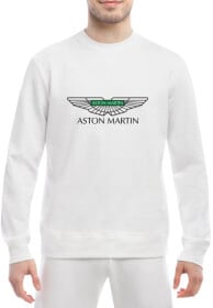 Свитшот мужской Globuspioner Aston Martin Vector Logo Green спереди класический рукав белый