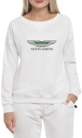 Світшот жіночий Globuspioner Aston Martin Vector Logo Green принт спереду спущений рукав білий