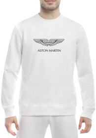 Світшот чоловічий Globuspioner Aston Martin Vector Logo принт спереду класичний рукав білий