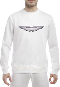 Світшот чоловічий Globuspioner Aston Martin Silver Wings v2 принт спереду класичний рукав білий
