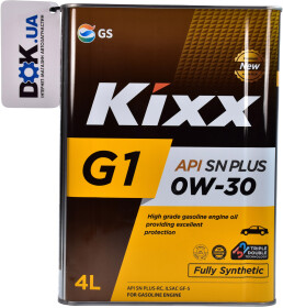 Моторное масло Kixx G1 SN Plus 0W-30 синтетическое