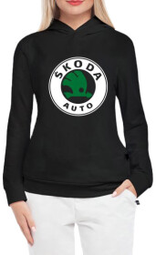 Кенгурушка женская Globuspioner Skoda Auto Big Logo спереди чёрный