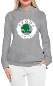 Кенгурушка женская Globuspioner Skoda Auto Big Logo спереди серый