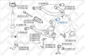 Сайлентблок важеля Stellox 77-00308-SX