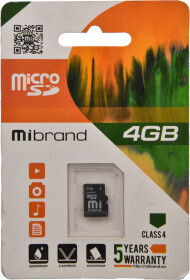 Карта памяти Mibrand microSDHC 4 ГБ
