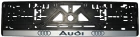 Рамка номерного знака Alca 50492 колір чорний із сріблястим на Audi пластик