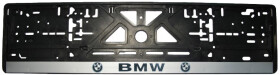 Рамка номерного знака Alca 50493 цвет чёрный с серебристым на BMW пластик