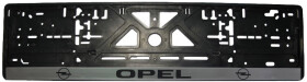 Рамка номерного знака Alca 50505 колір чорний із сірим на Opel пластик