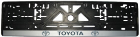 Рамка номерного знака Alca 50511 цвет чёрный с серебристым на Toyota пластик