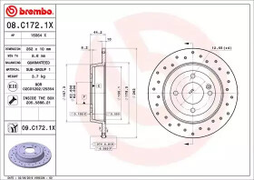 Гальмівний диск Brembo 08c1721x