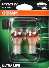 Автолампа Osram Ultra Life PY21W BAU15s 21 W оранжевая 7507ult02b