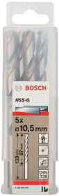 Набір свердл Bosch спіральних по металу 2608595078 10.5 мм  5 шт.