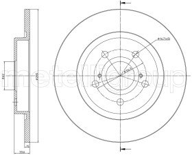 Гальмівний диск Metelli 23-1274C