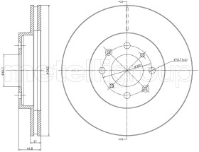 Тормозной диск Metelli 230344C