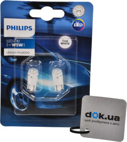 Автолампа Philips Ultinon Pro3000 P21W BAW15s 1,75 W біла 11498U30CWB2