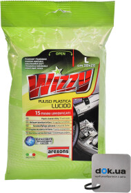 Салфетки Arexons Wizzy Plastic Cleaner Shine 1934M из нетканого материала 200х295 мм 15 шт