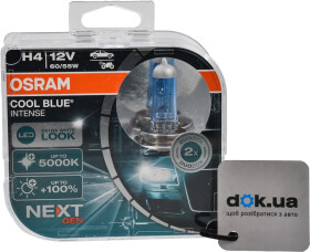 Автолампа Osram Cool Blue Intense (Next Gen) H4 P43t 55 W 60 W світло-блакитна 64193CBN-HCB