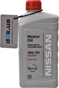 Моторное масло Nissan Motor Oil 0W-30 синтетическое