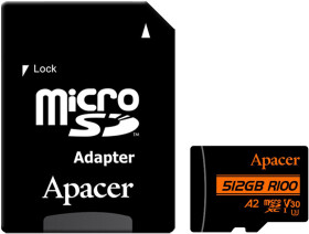 Карта памяти Apacer R100 microSDXC 512 ГБ с SD-адаптером