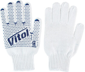 Рукавички робочі Vitol хб з точками ПВХ білі