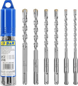 Набір бурів S&R 211243006 спіральних по бетону 6-10 мм 6 шт.